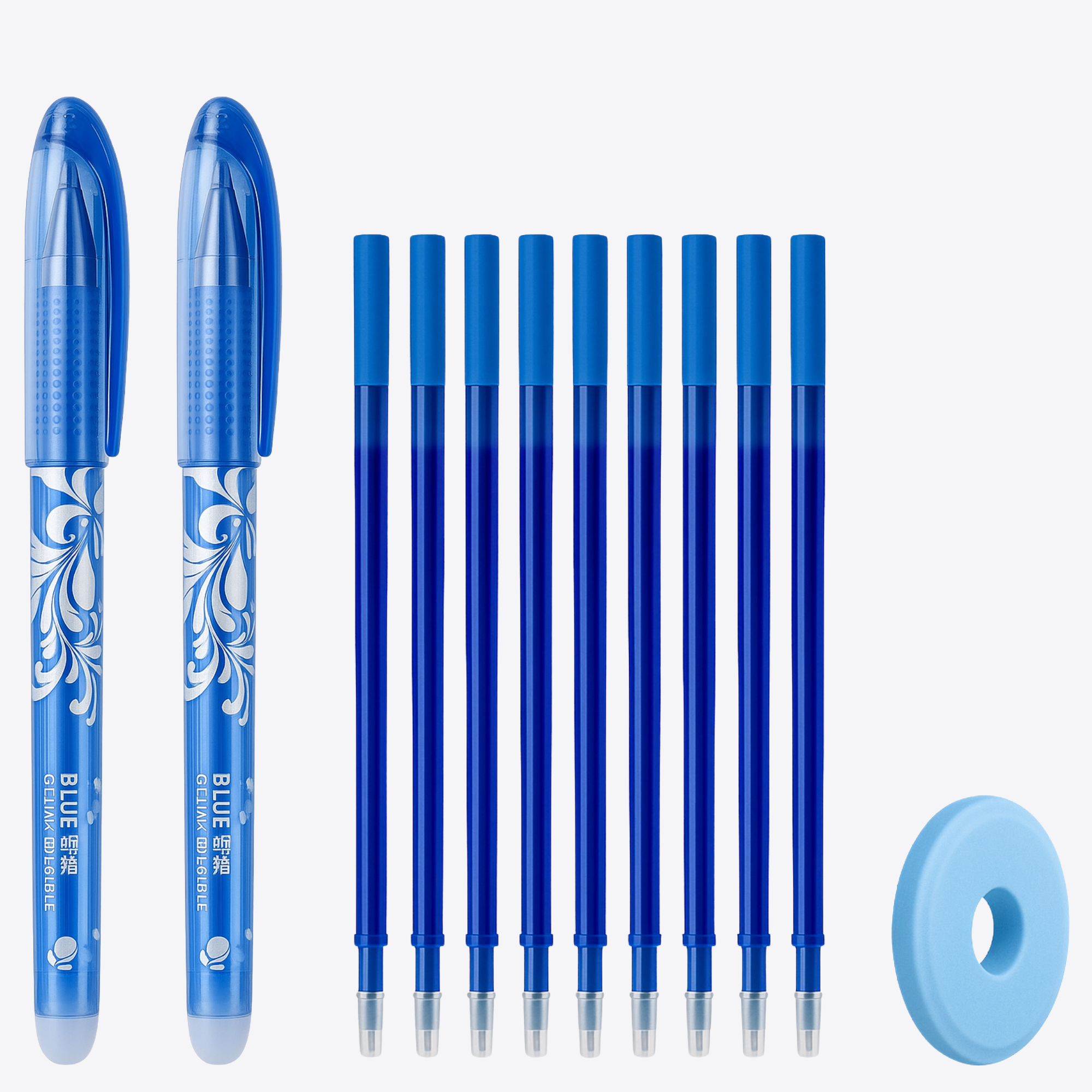 Uitwisbare Pen - 2st, Incl. 20 Vullingen & 1 Gum