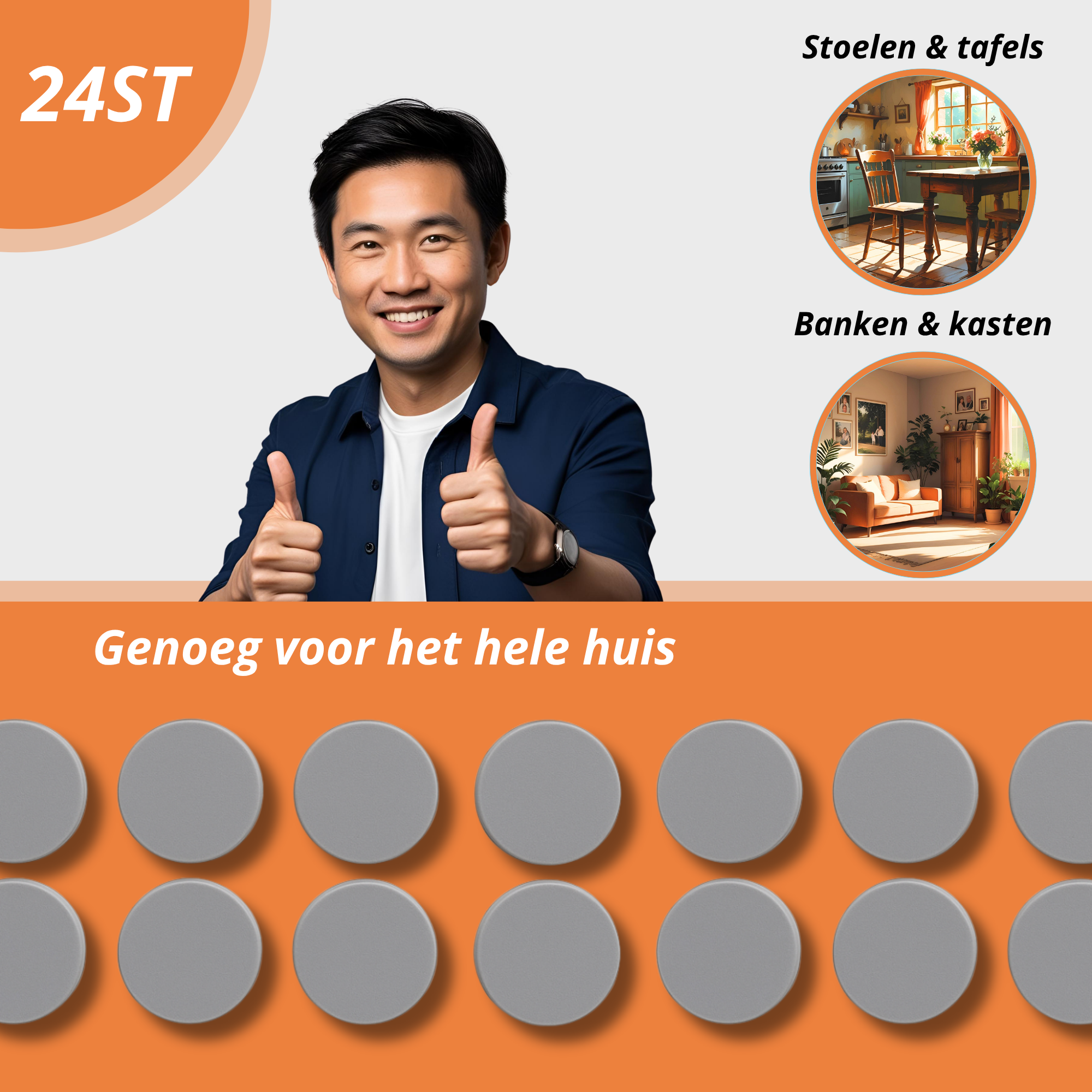 Stoelpoot Beschermers - 24st