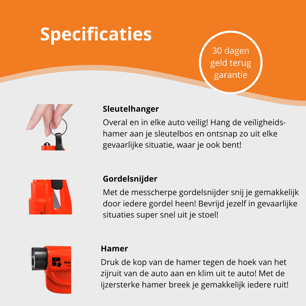 Sleutelhanger Veiligheidshamer