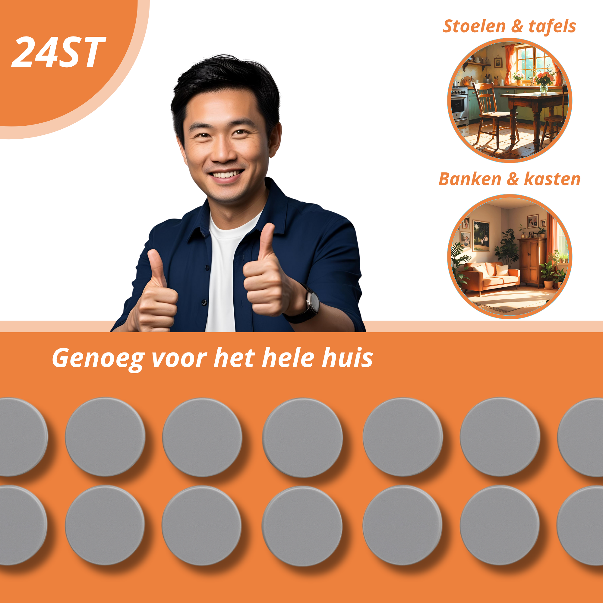 Stoelpoot Beschermers - 24st