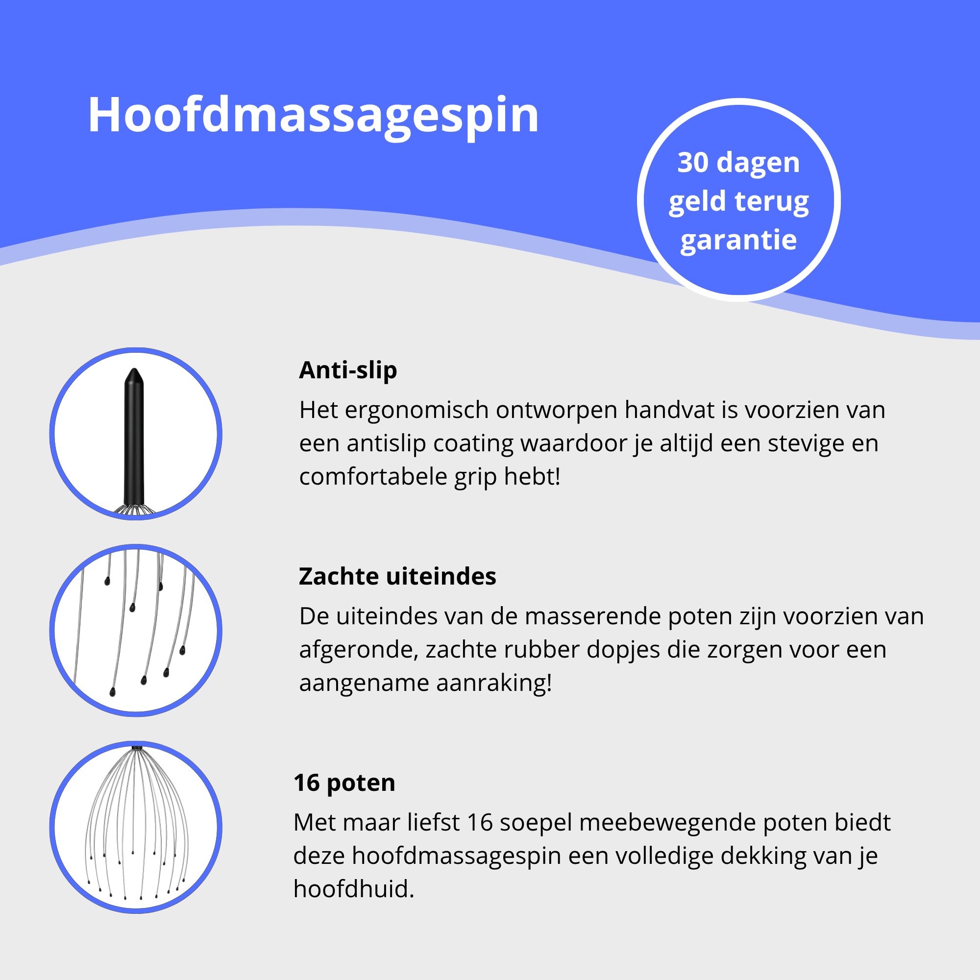 Rugkrabber X Hoofdmassagespin - Combi-Set