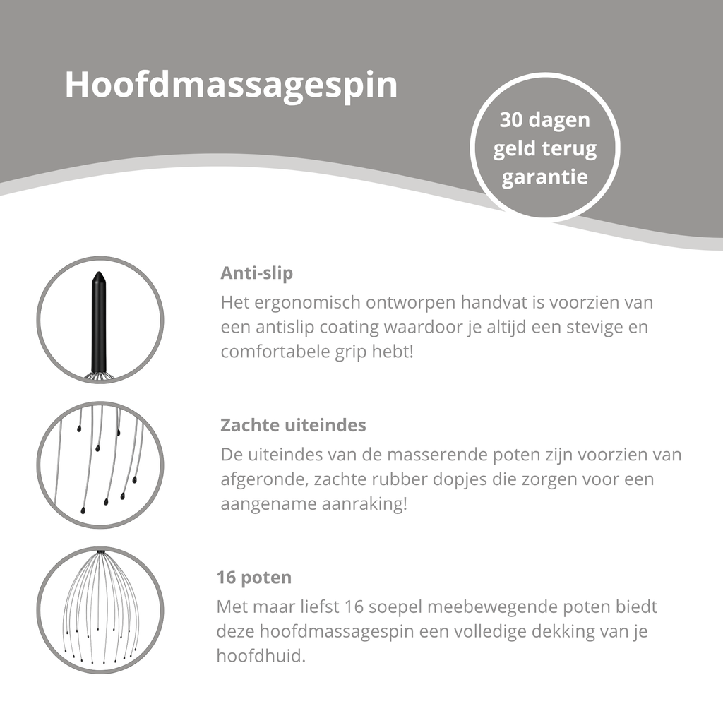 Rugkrabber X Hoofdmassagespin - Combi-Set