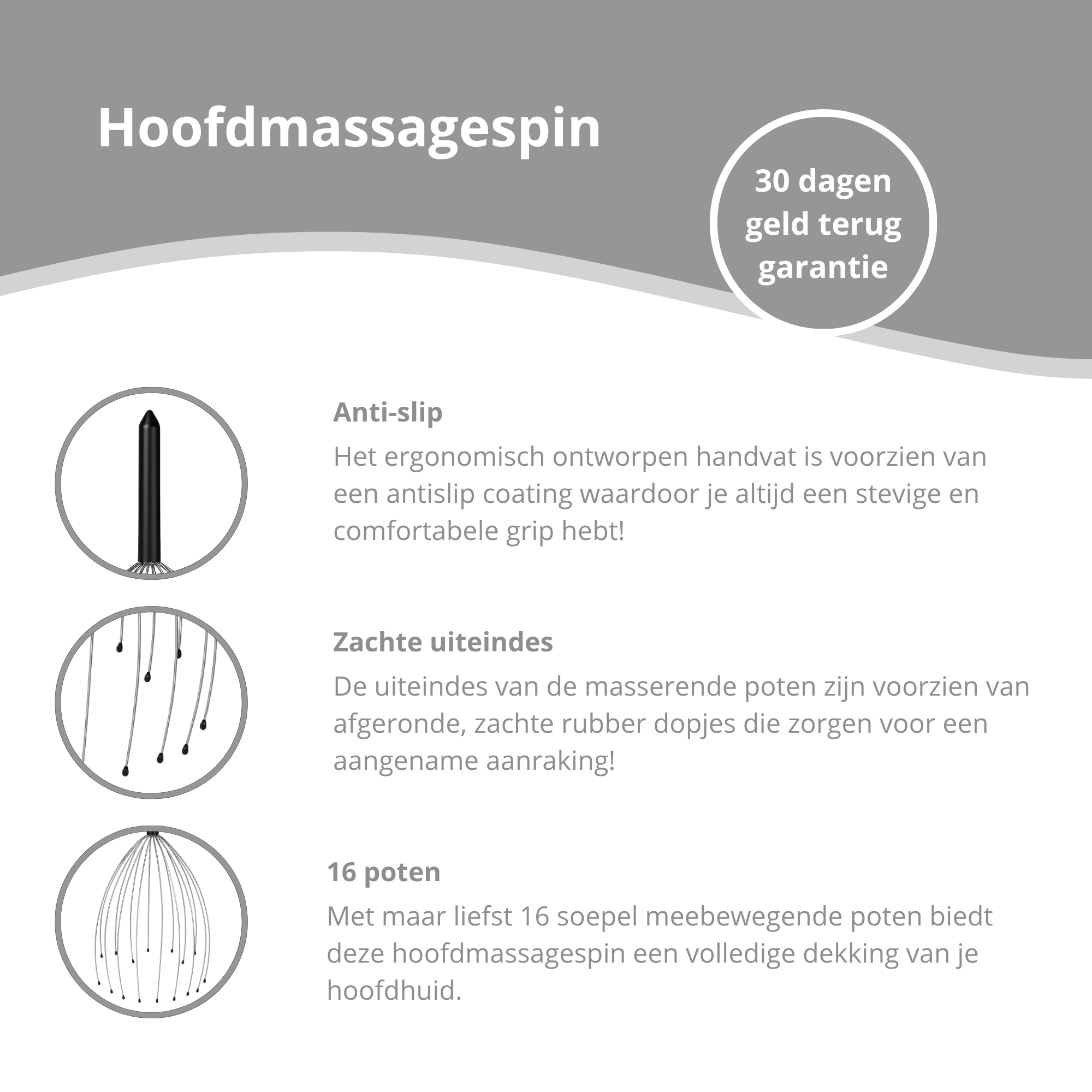 Rugkrabber X Hoofdmassagespin - Combi-Set