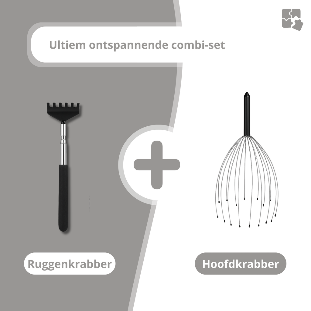 Rugkrabber X Hoofdmassagespin - Combi-Set