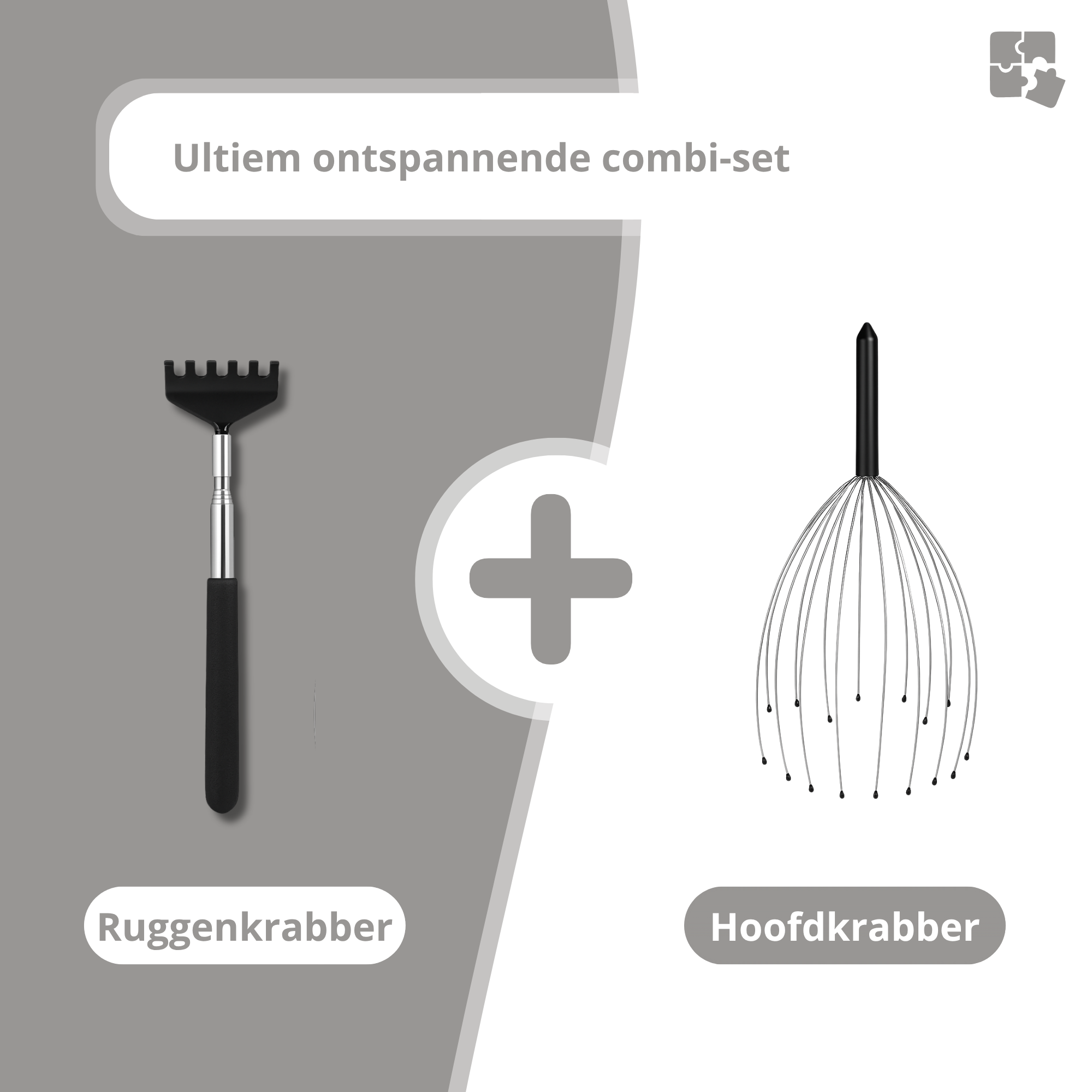 Rugkrabber X Hoofdmassagespin - Combi-Set