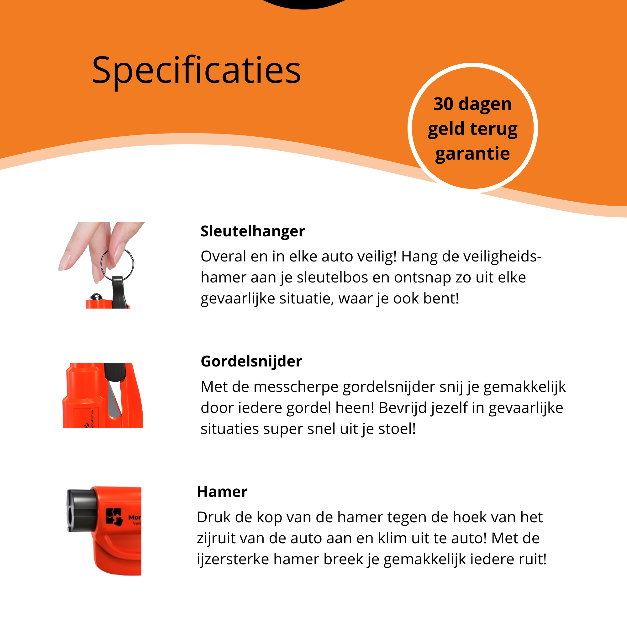 Sleutelhanger Veiligheidshamer